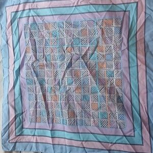 Large Vintage Waterproof Totes Pastel Geometric Scarf